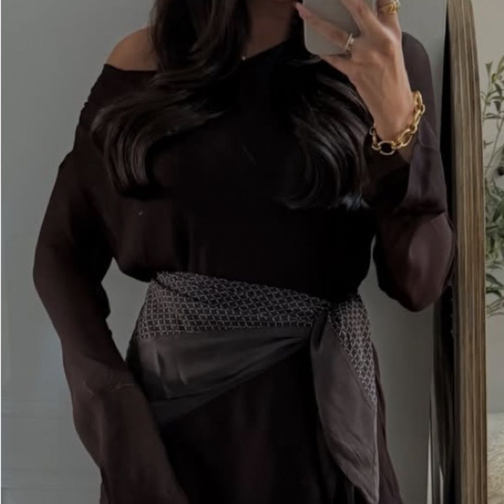 Brown long sleeve top